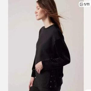 NWT Athleta Retroplush Sweatshirt with Button Detail
